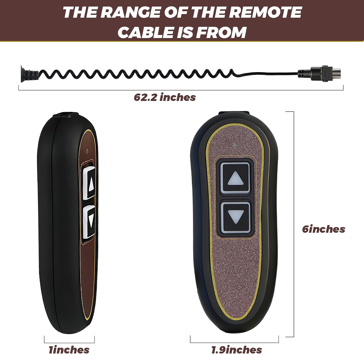 2 Buttons and 5 Pins, Lift Chair Remote Replacement ZK1200-HC, Handheld Controller, with USB and Backlight,Power Recliner, Black,Up to 62.2 Inches in Length, for Lift Recliner Chair