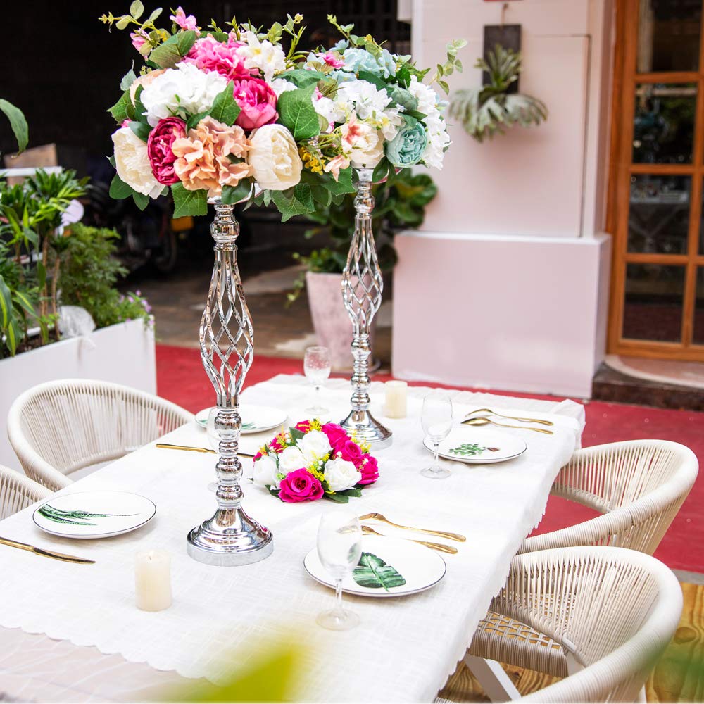 Centros de mesa de boda para mesas de recepción, soportes de candelabros giratorios, jarrones de arreglo floral de boda, centros de mesa de metal para decoración del hogar líder en la carretera de 7