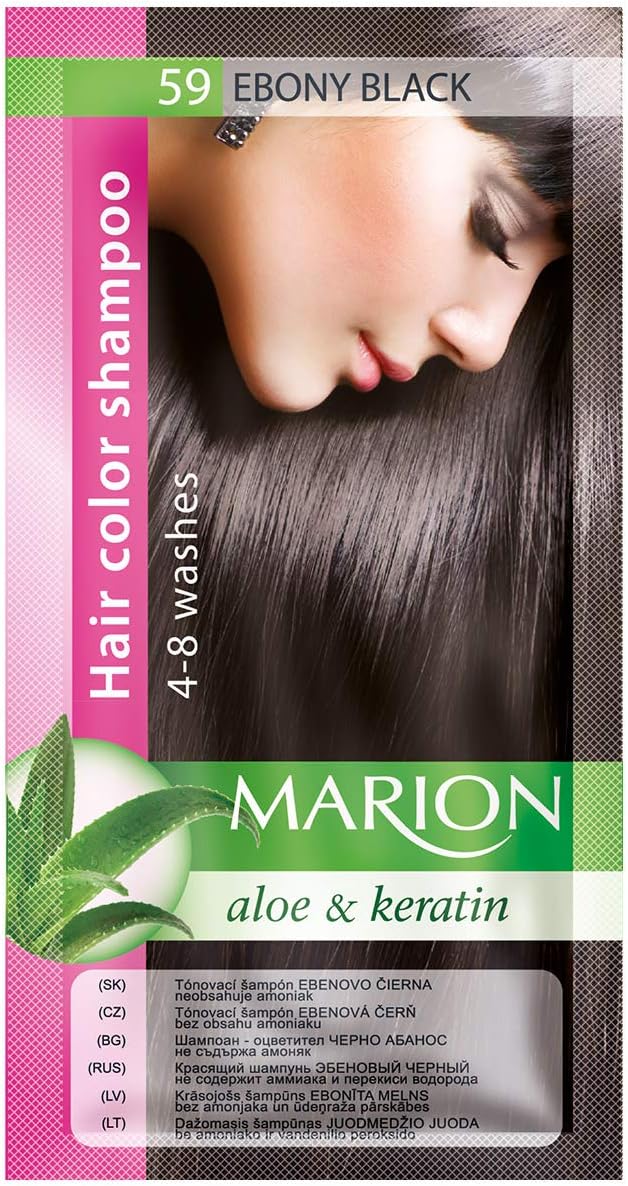 Hair Dye Shampoo Bag Semi-Permanent Colour 4 to 8 Washes with Aloe and Keratin