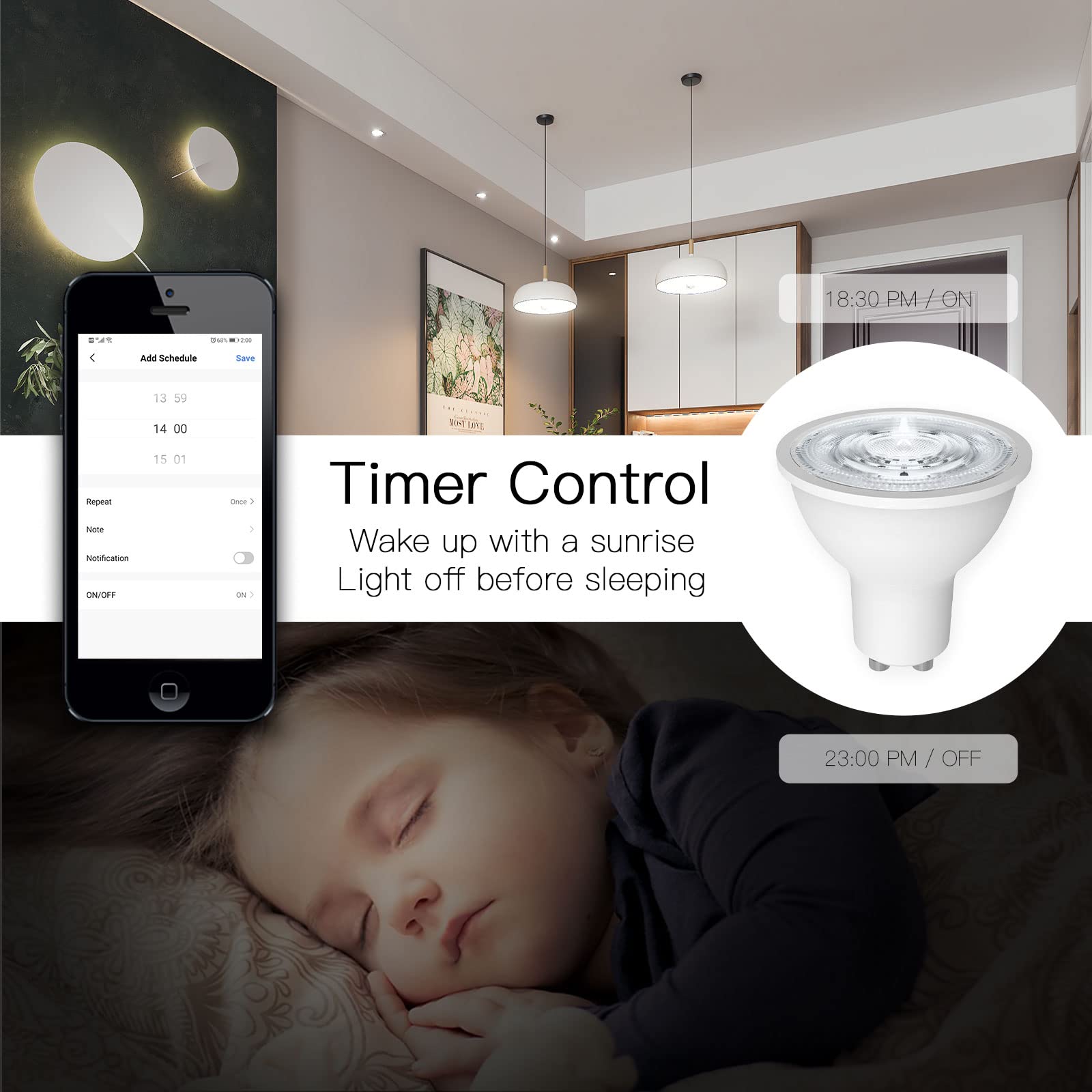 LEDLUX Lámpara LED GU10 ZigBee, Foco LED Inteligente GU10 5W, RGB CCT Regulable, Compatible con Alexa, Compatible con Philips HUE 3.0 (4), SHZ61005