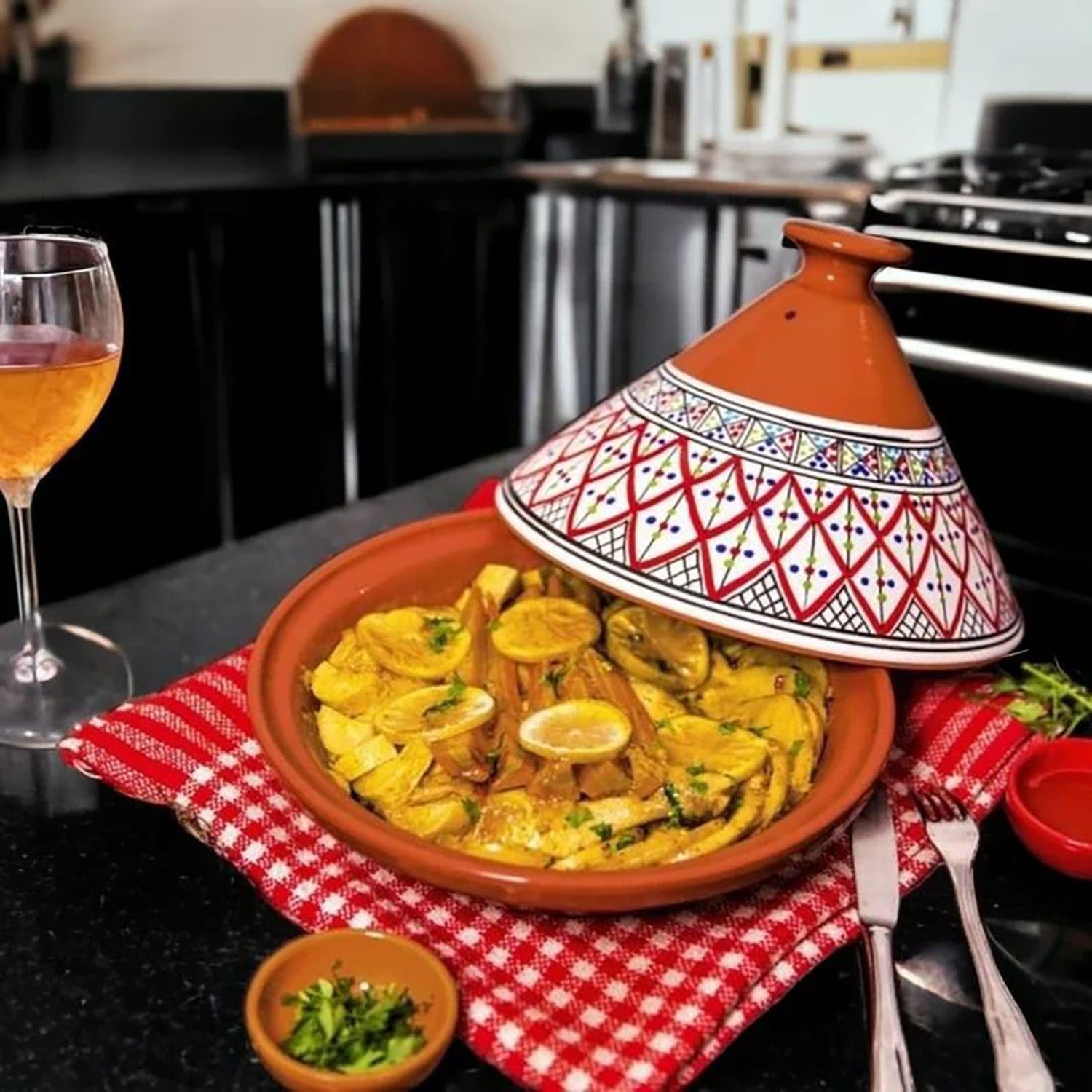 Tajine in Terracotta XL 32cm – Autentica Pentola Etnica Marocchina/Tunisina con Ebook Gratuito 2910201102