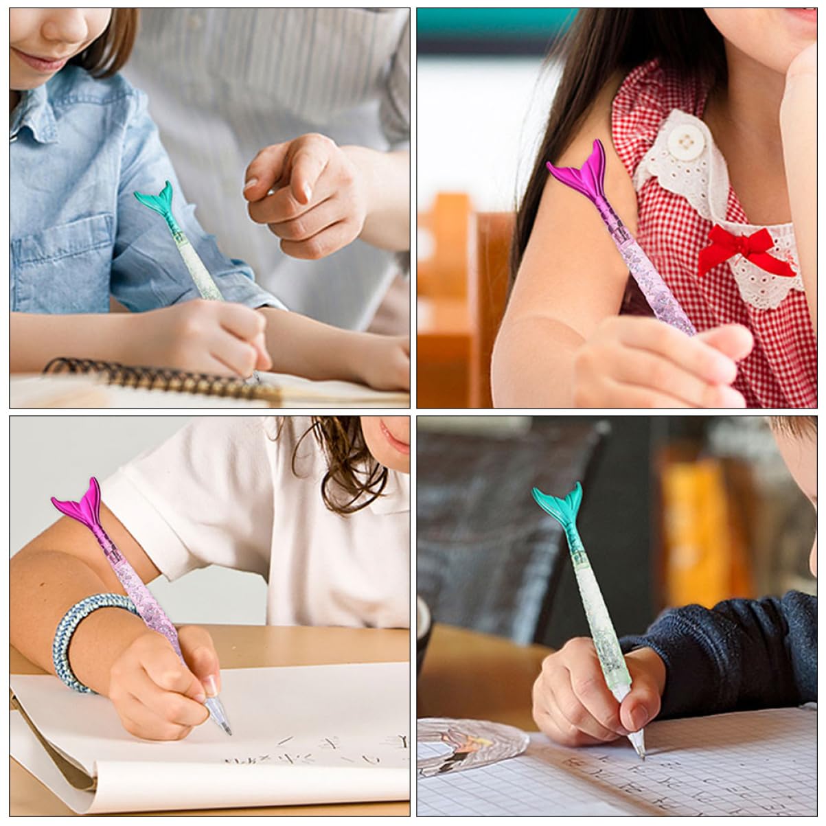 ABOOFAN 24pièces Stylos Forme De Sirène Avec Encre Gel Stylos Adorables Pour École Et Bureau Écriture Douce Et Fluide Pour