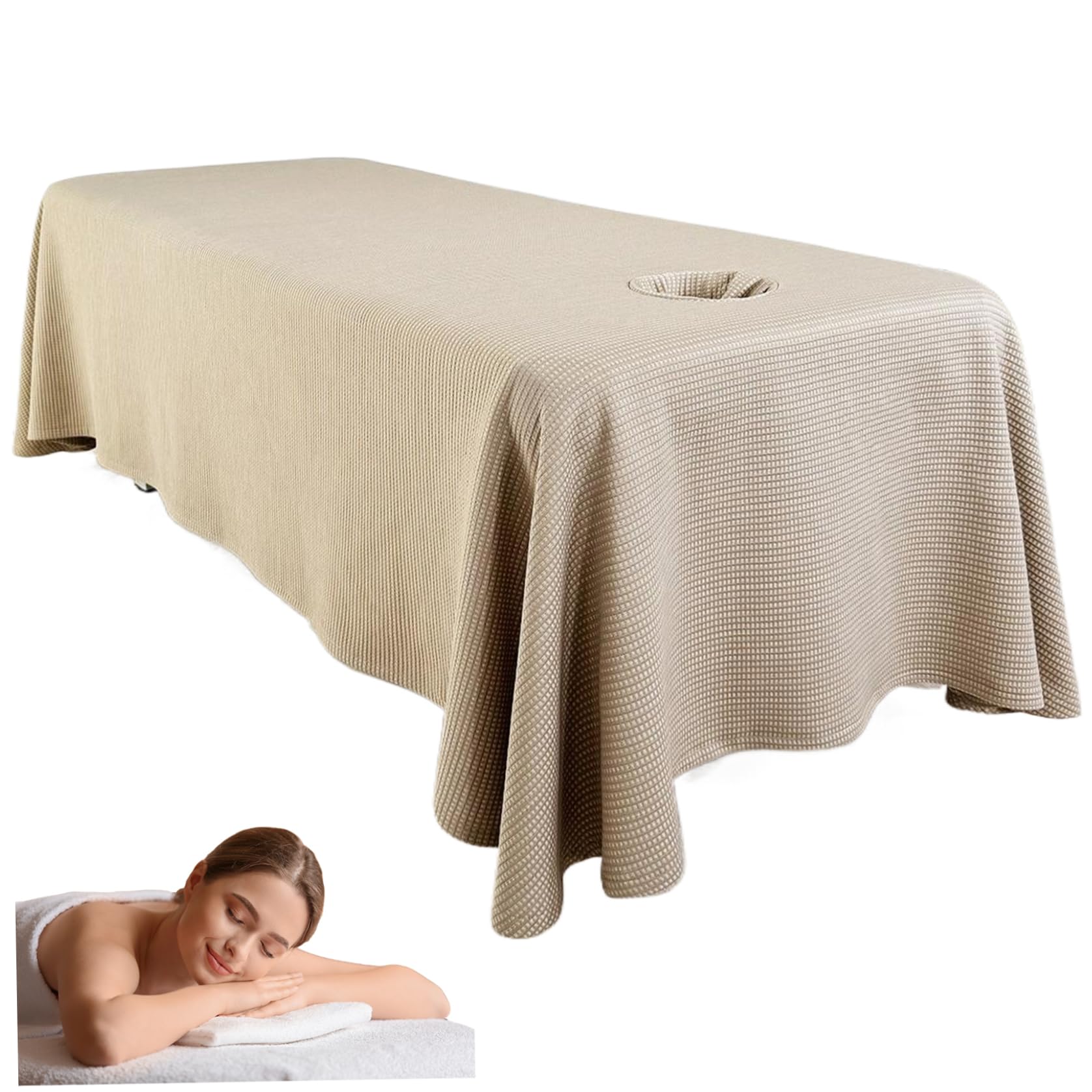 Funda de cama de belleza reutilizable de tacto suave y acabado café 8