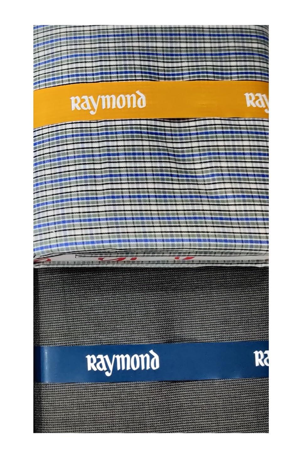 Raymond Quick Style Men’s Shirt & Pant Fabric Combo | Checked Shirt Material with Plain Trouser Fabric | Premium Formal Wear Fabric Set (Multicolor)
