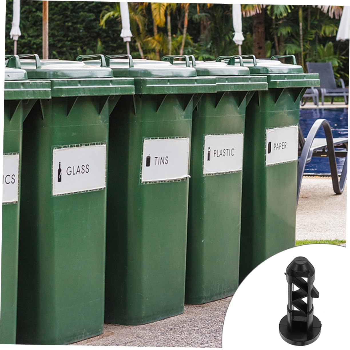 SOESFOUFU 4pcs Trash Can Latch Outdoor Trash Can Trash Bin Pin Trash Can Lid Pin Lid Latch Lid Lock Garbage Can Locking Garbage Can Latch Cancellation Clamshell Plastic Cover Lock