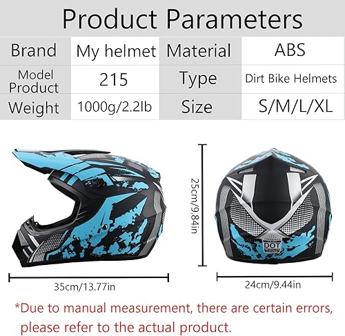 Vista 14 de Motorcycle Dirt Bike Helmet Full Face Motocross Helmets for Outdoor Sports Off Road Racing Mountain Bike Men Women Off-Road Helmet Gloves Goggles