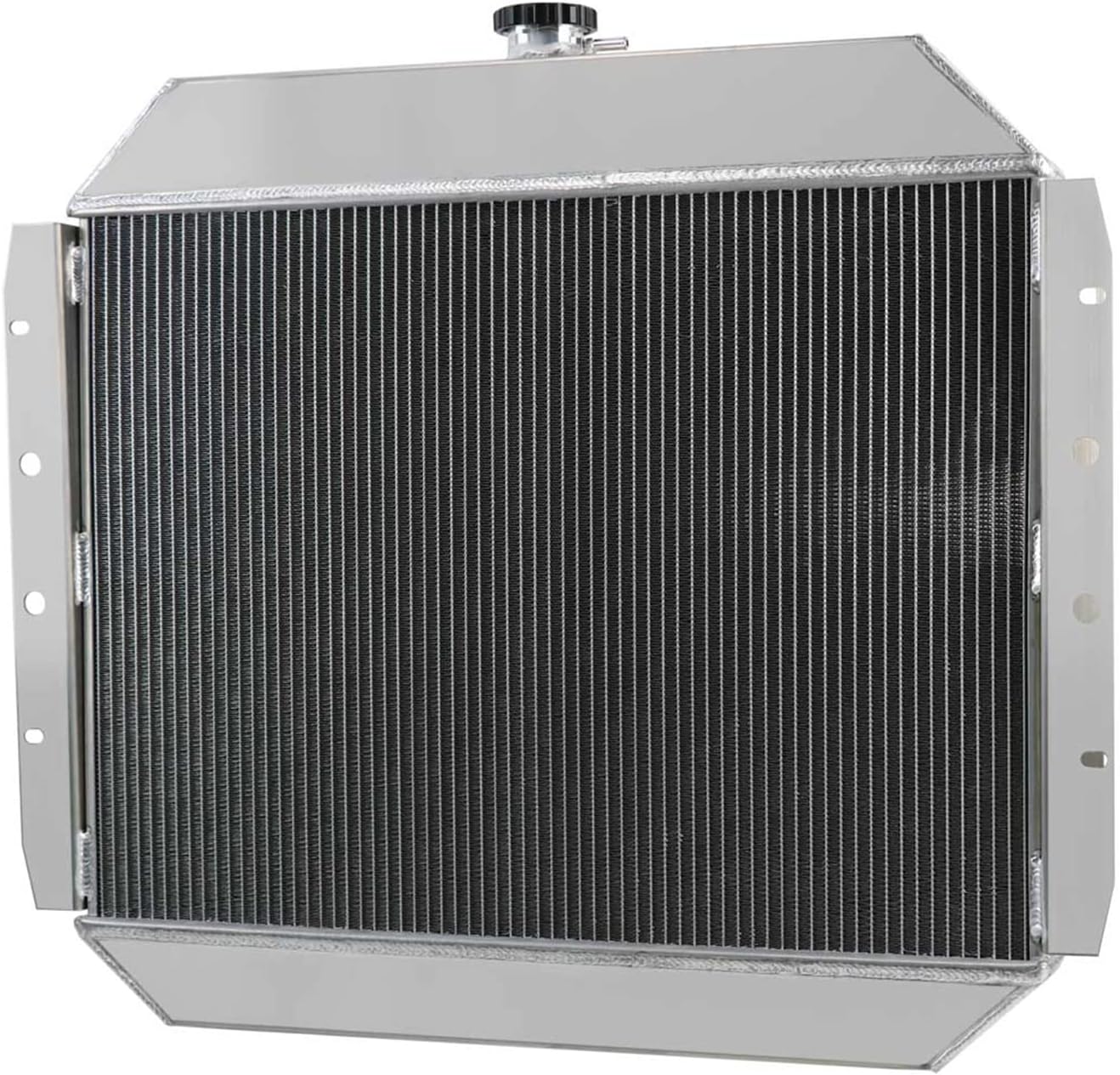 CoolingCare Aluminum Radiator for 1966-79 Ford F150 F250 F350 F550 &1978-79 Bronco V8 Pickup Truck (3 row radiator + shroud/fan + relay kit)