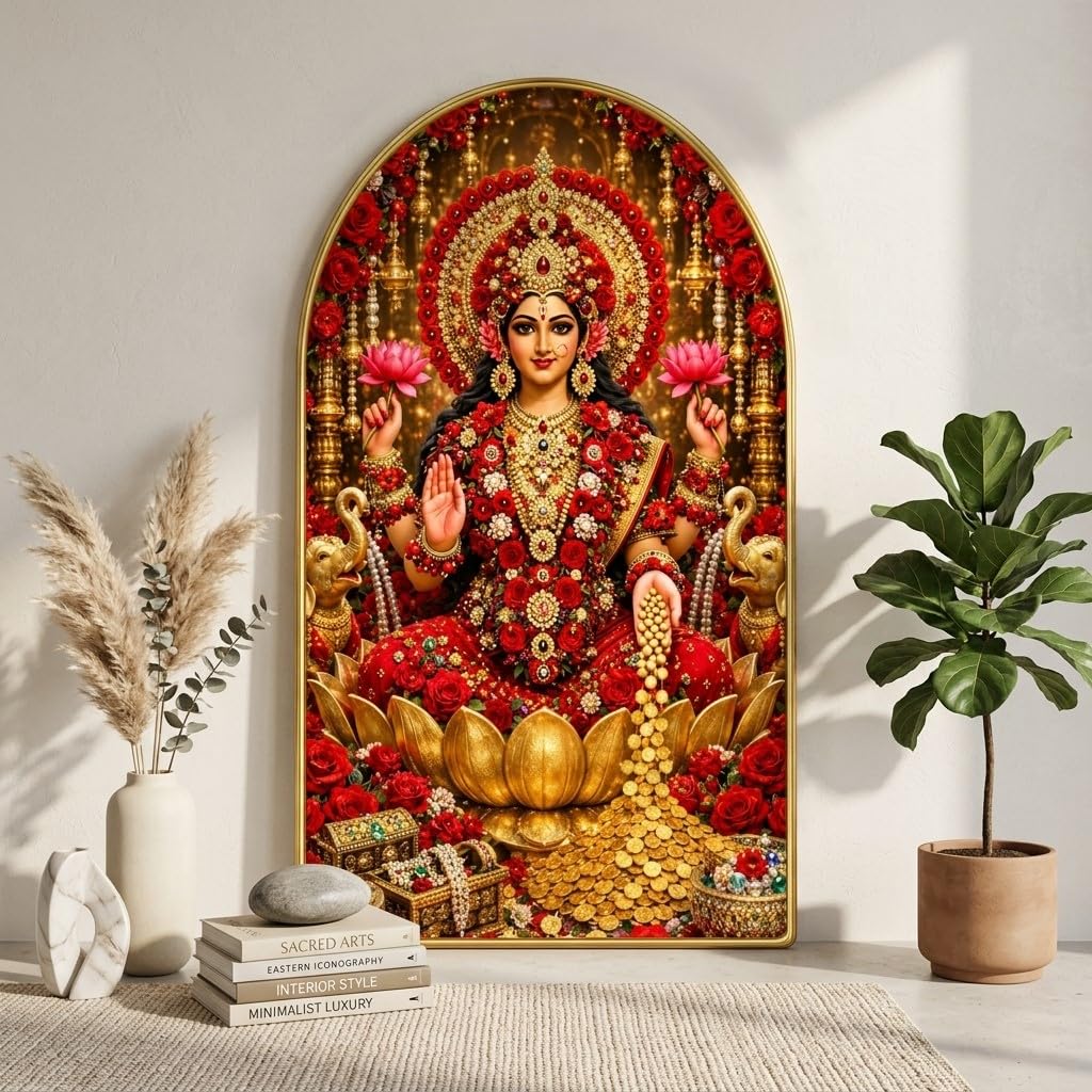 Radha Krishna Wall Painting - Golden Frame -10