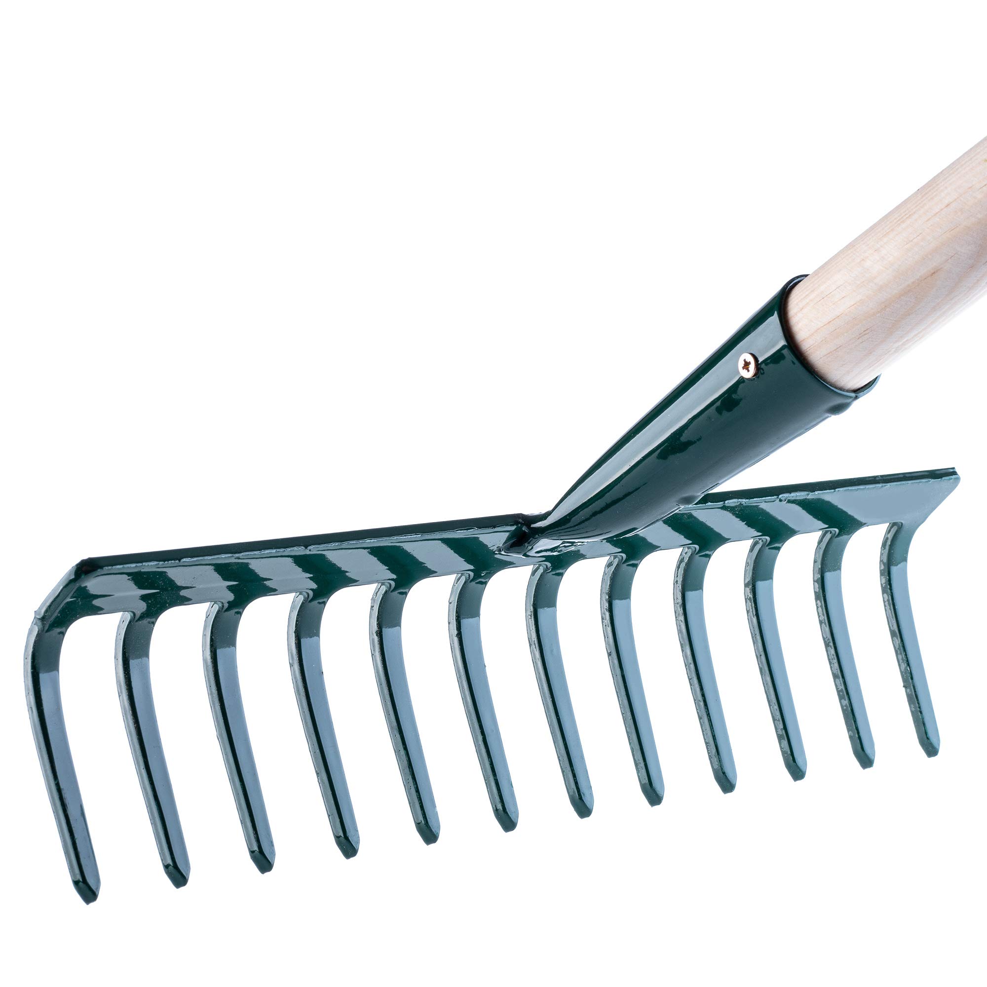 Râteau à Feuilles KADAX - Manche Bois, Dents Acier - Ramassage Efficace Et Confortable - Pour Jardin