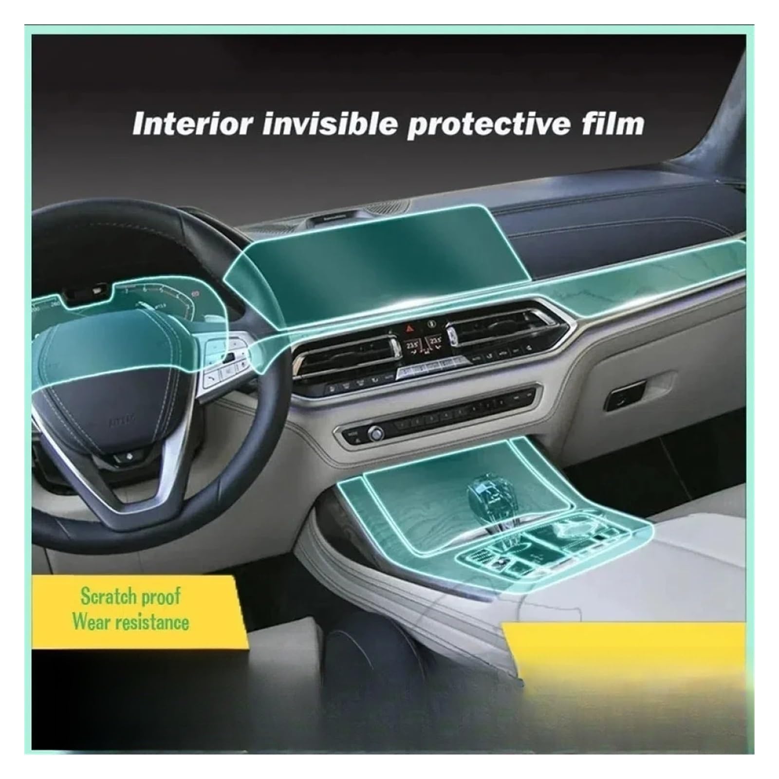 Pellicola Protettiva in TPU Console Centrale Display di Navigazione Schermo del Cambio Adesivo Interni Auto per B&MW X7 G07 2019-2024 Pellicola Display Centrale