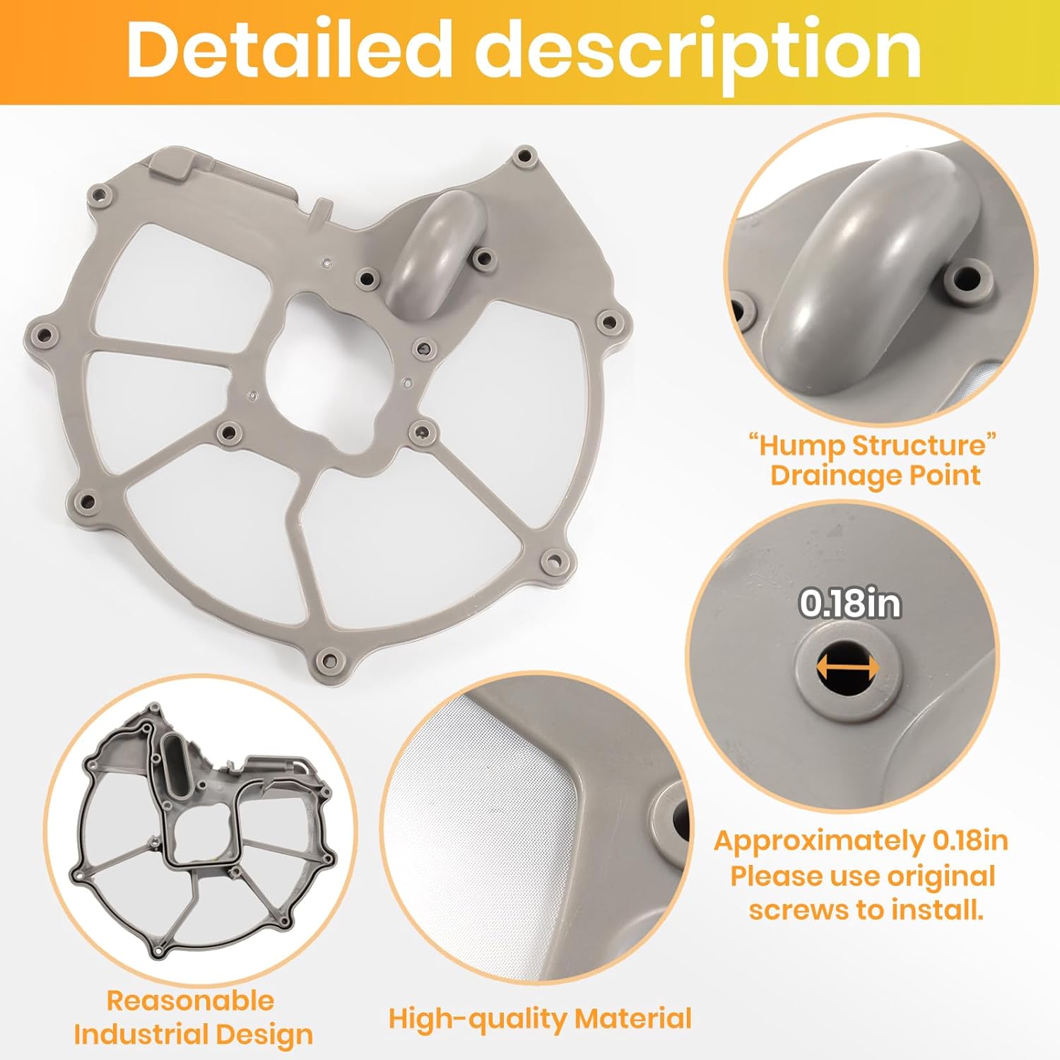 Upgrade DD81-01635A For Samsung Dishwasher Mesh Filter Sump Filter (Hump Version) - Compatible With Samsung Dishwasher Parts (Match DD81-01634B Sump-Cover)