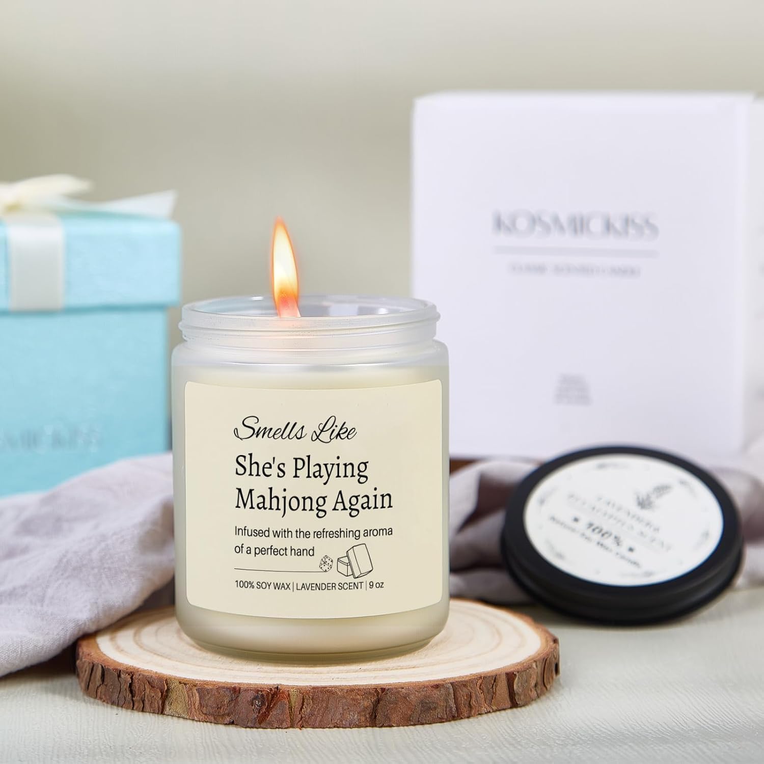 Funny Mahjong Gifts for Women Unique, Mahjong Party Supplies for Chrismas Birthday Gifts, Mah Jongg Accessories Gift for Mahjongg Players & Lovers, Firends, Hostess, Lavender Scented Candle - Image 5