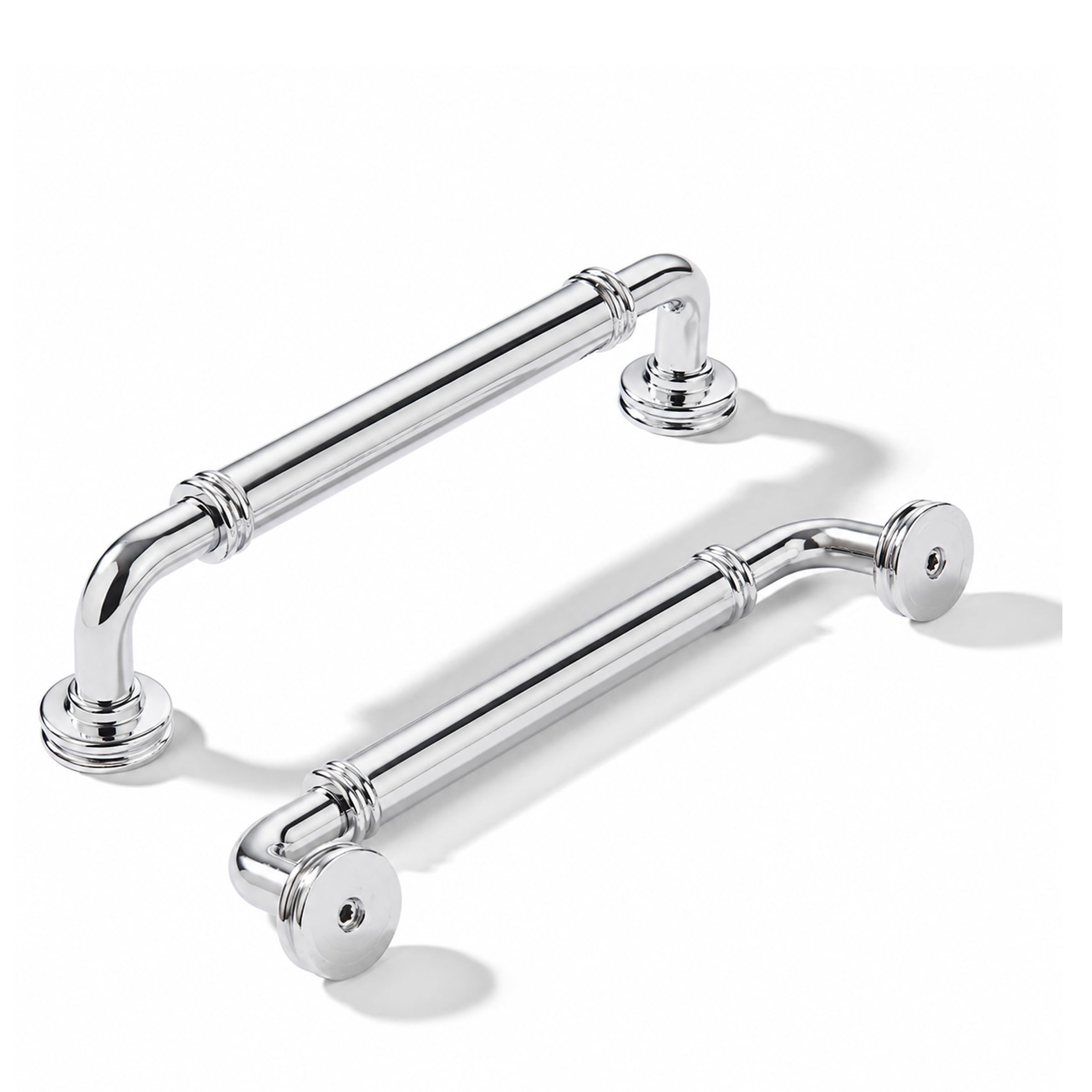 KHTUMEWARE-80447 Polished Chrome Cabinet Pulls CTC 5 in (128 mm) 5-Pack