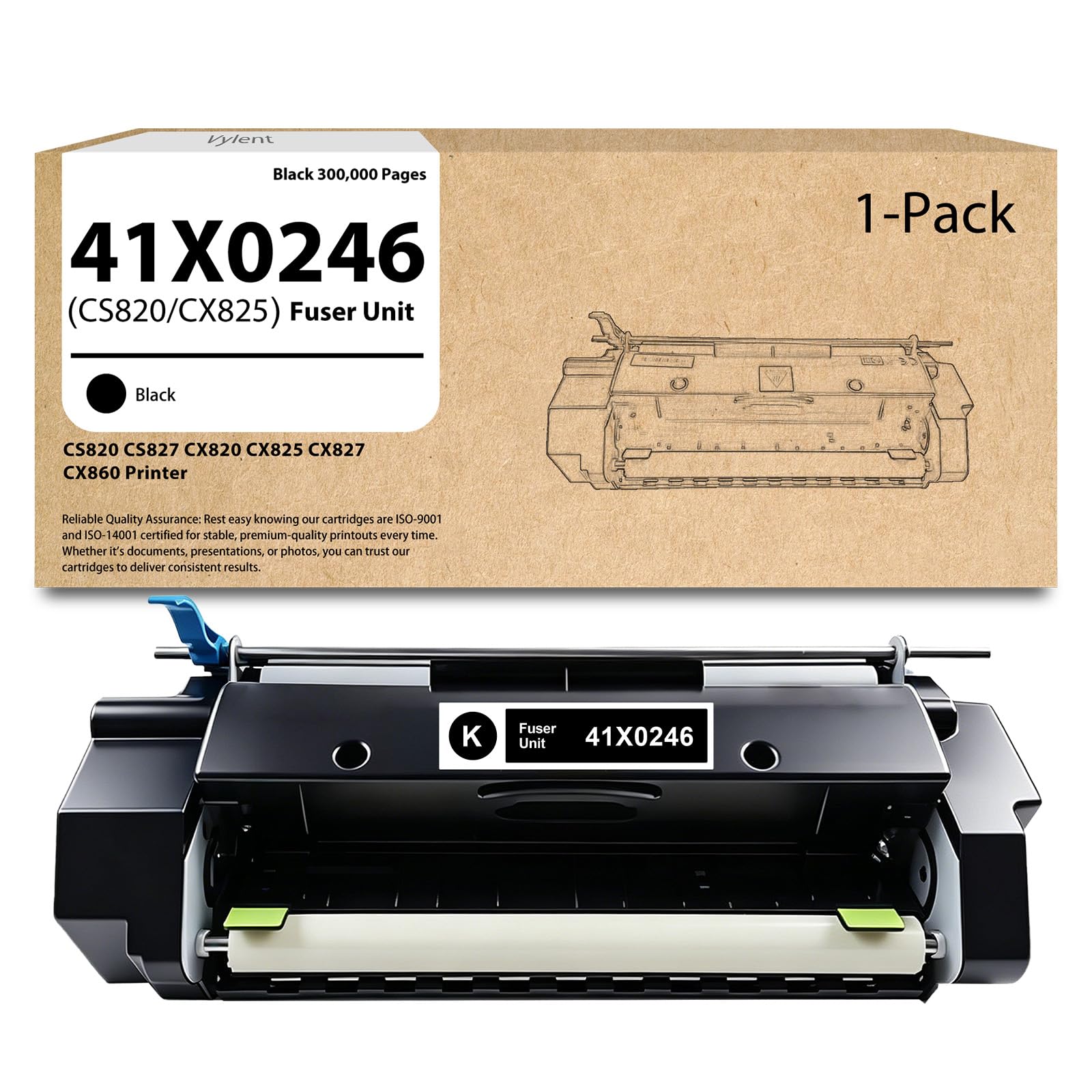 CS820 CX825 41X0246 Fuser Unit with CHIP 1-Pack Replacement for Lexmark CS820 CS827 CX820 CX825 CX827 CX860 Printer Fuser（110V）