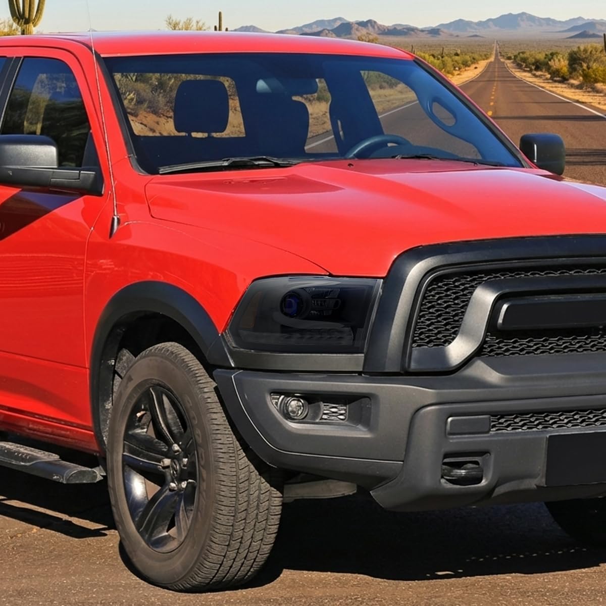SPEC-D TUNING LED Black Smoke Projector Headlights w/Switchback and Sequential Turn Signals Compatible with 2009-2018 Dodge RAM 1500/2500 / 3500, 2019-2024 RAM 1500 Classic, Left + Right Pair