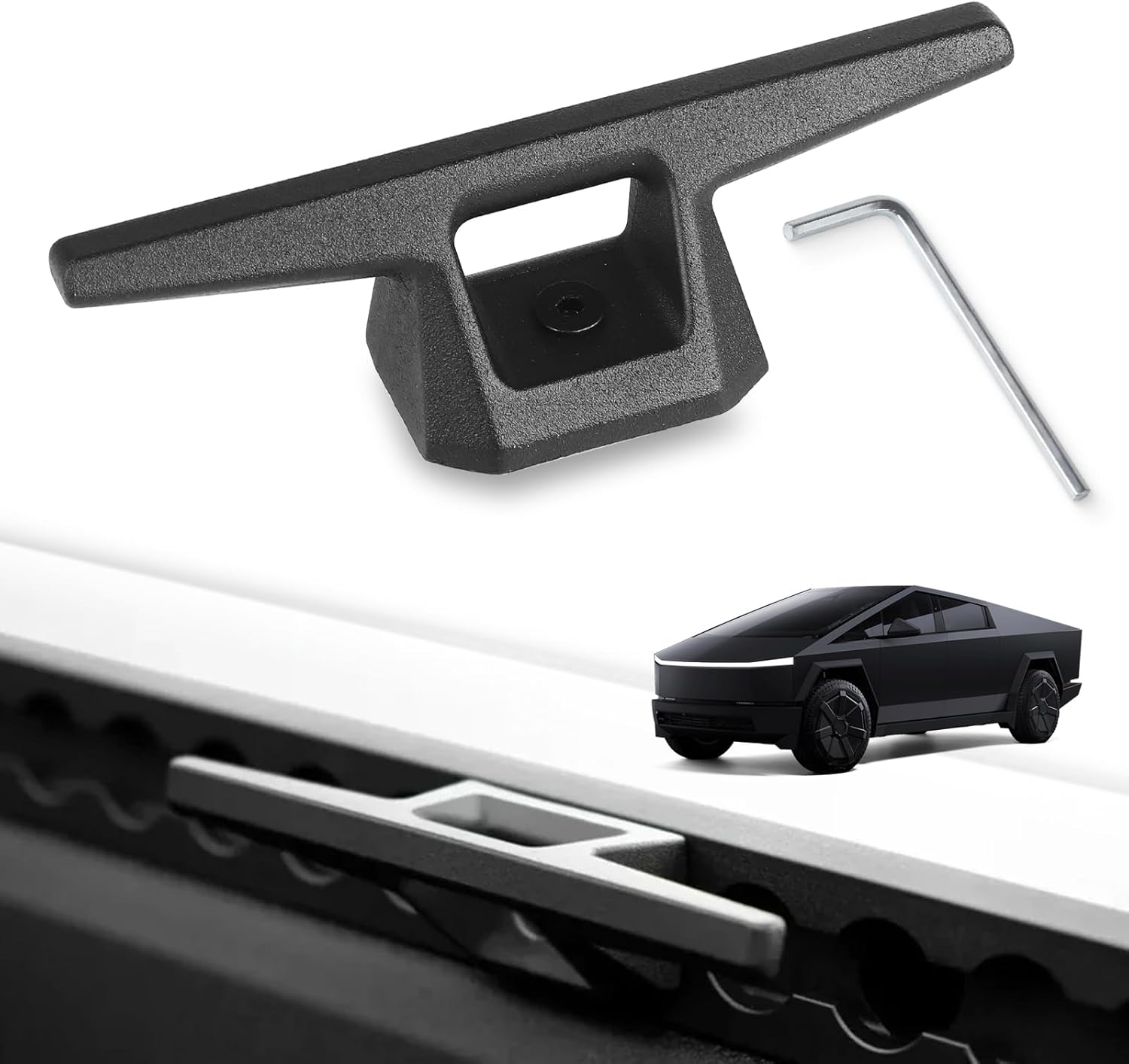 4PCS D-Rings Tie Down Compatible with 2023 2024 2025 Tesla Cybertruck,Cargo Accessories Used for Cyber Bed Truck Tie Down Anchors,Black