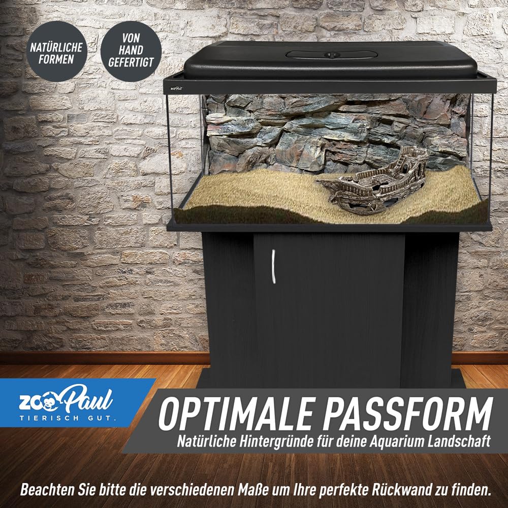 ZooPaul Tylna ścianka do akwarium 3D 120 x 60 cm terrarium tło skała kamień struktura korzeni Amazonas NOWOŚĆ
