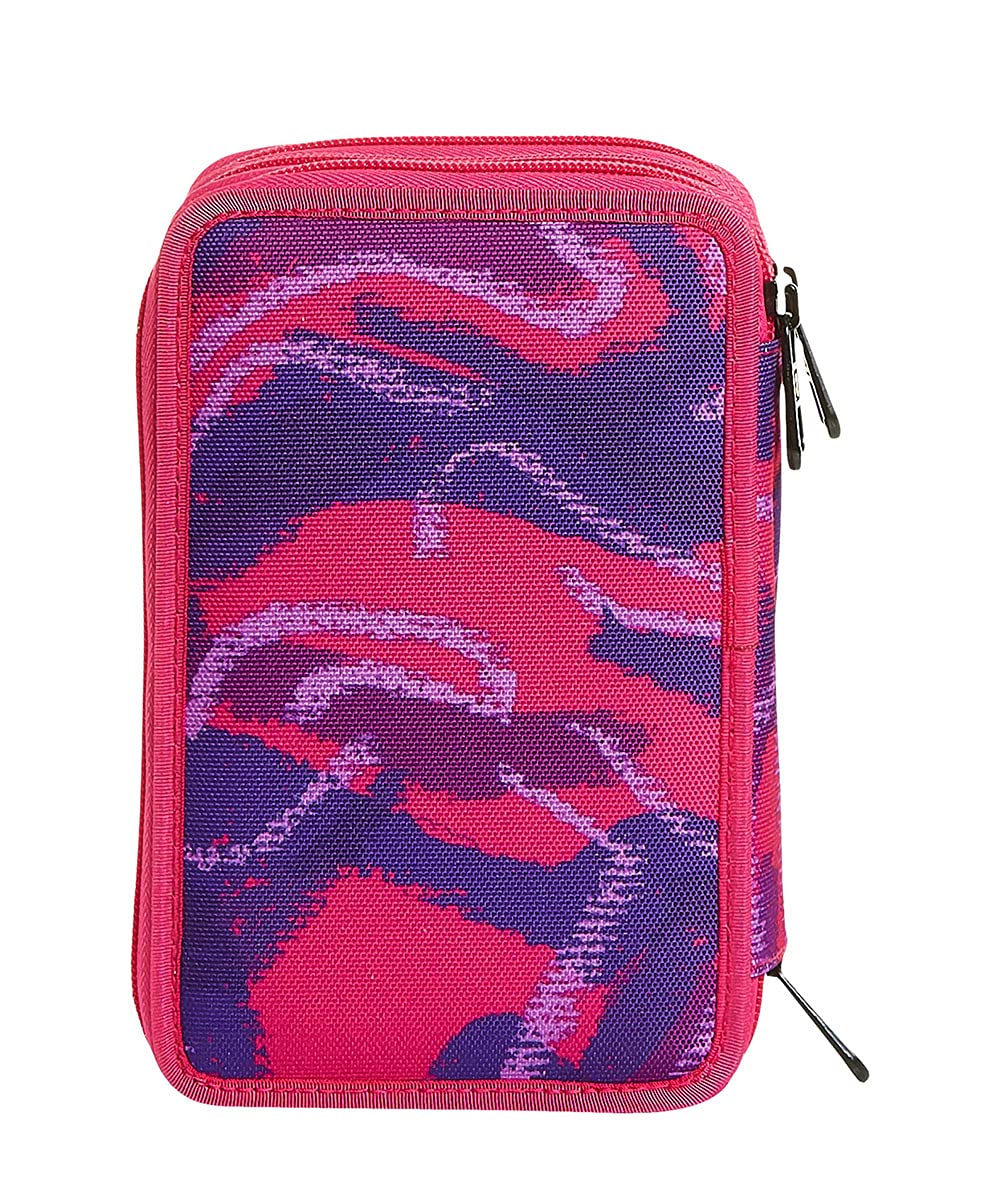 Invicta S. P. A. Astuccio 3 Scomparti, Street Jungle, Rosa, Completo di Matite, Penne, Pennarelli, Fucsia, Taglia Unica