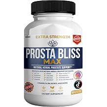 Prosta Bliss Max Natural Herbal Prostate Support, 60 Capsules, with Saw Palmetto, Pygeum, Vitamins E & B6 1