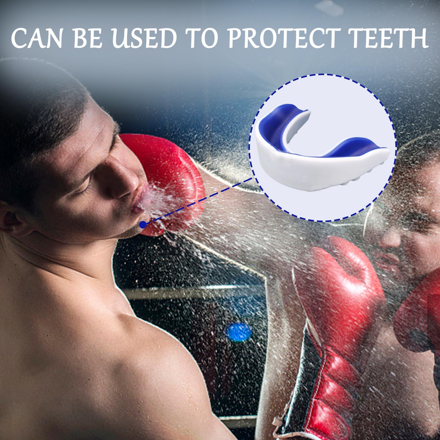 Protectores bucales para niños moldeables con funda portátil para boxeo, MMA, rugby, hockey, baloncesto