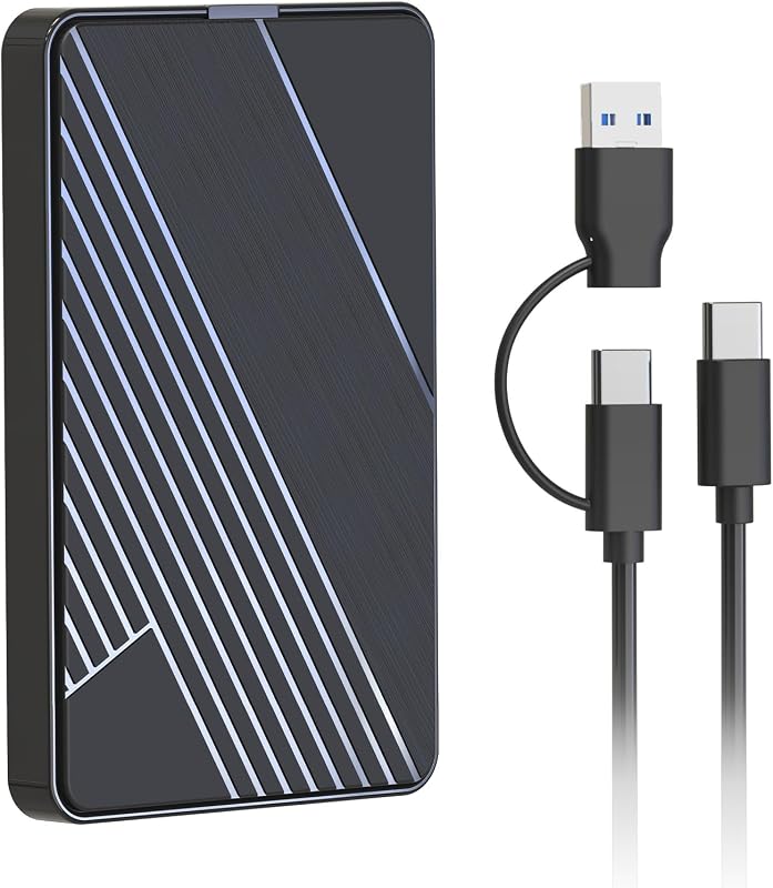 Disco duro externo de 1 TB, disco duro celular de expansión de almacenamiento USB 3.0 y USB-C | Almacenamiento extendido delgado y portátil para PC, Mac, computadora portátil, PS4, Xbox one, teléfono