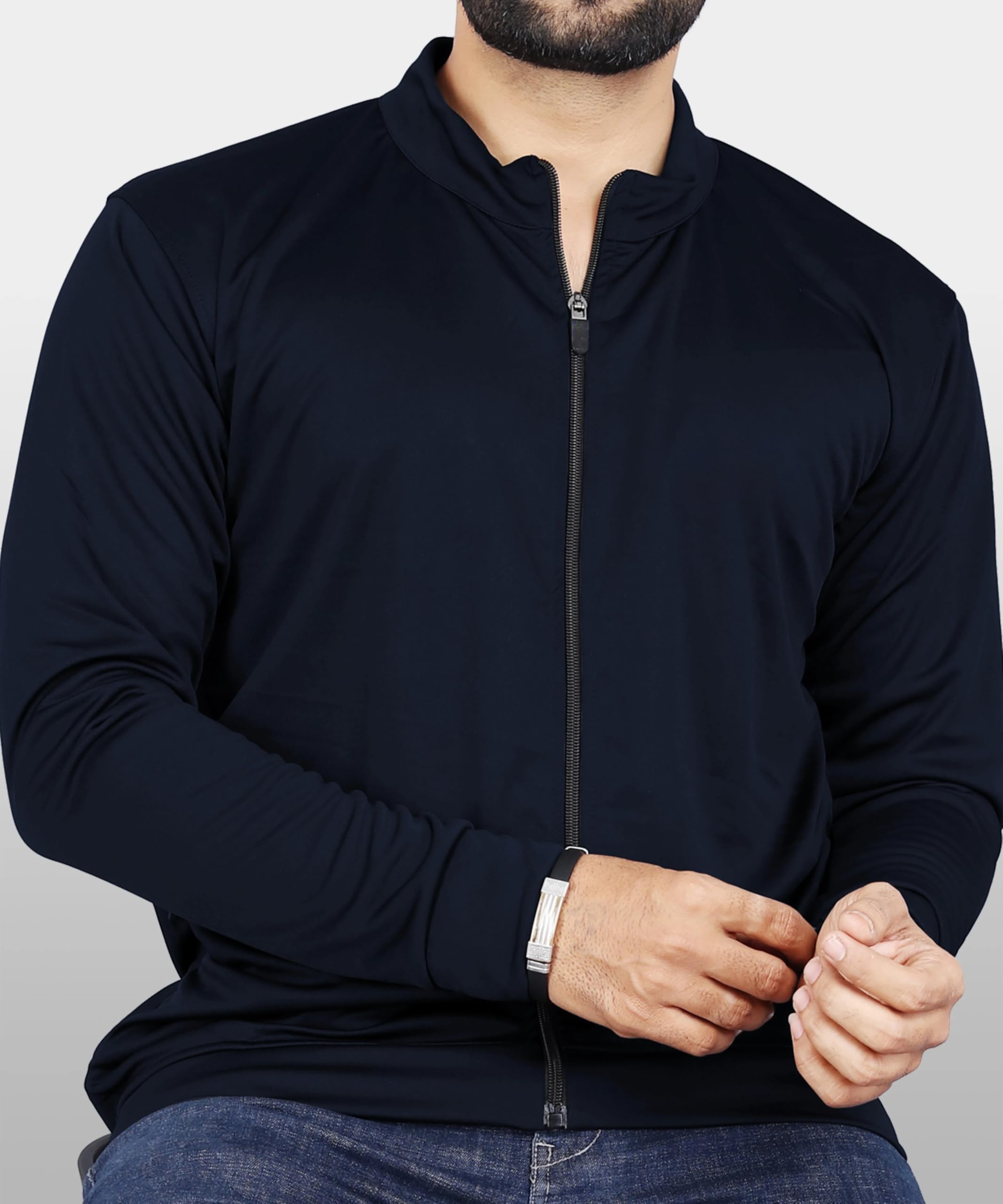 terrific style Men Stylish Polyester Track Jacket Solid Sports wear jacket Long Sleeves Full Zip with Pocket Gym, Running & Casual Wear-picture-34