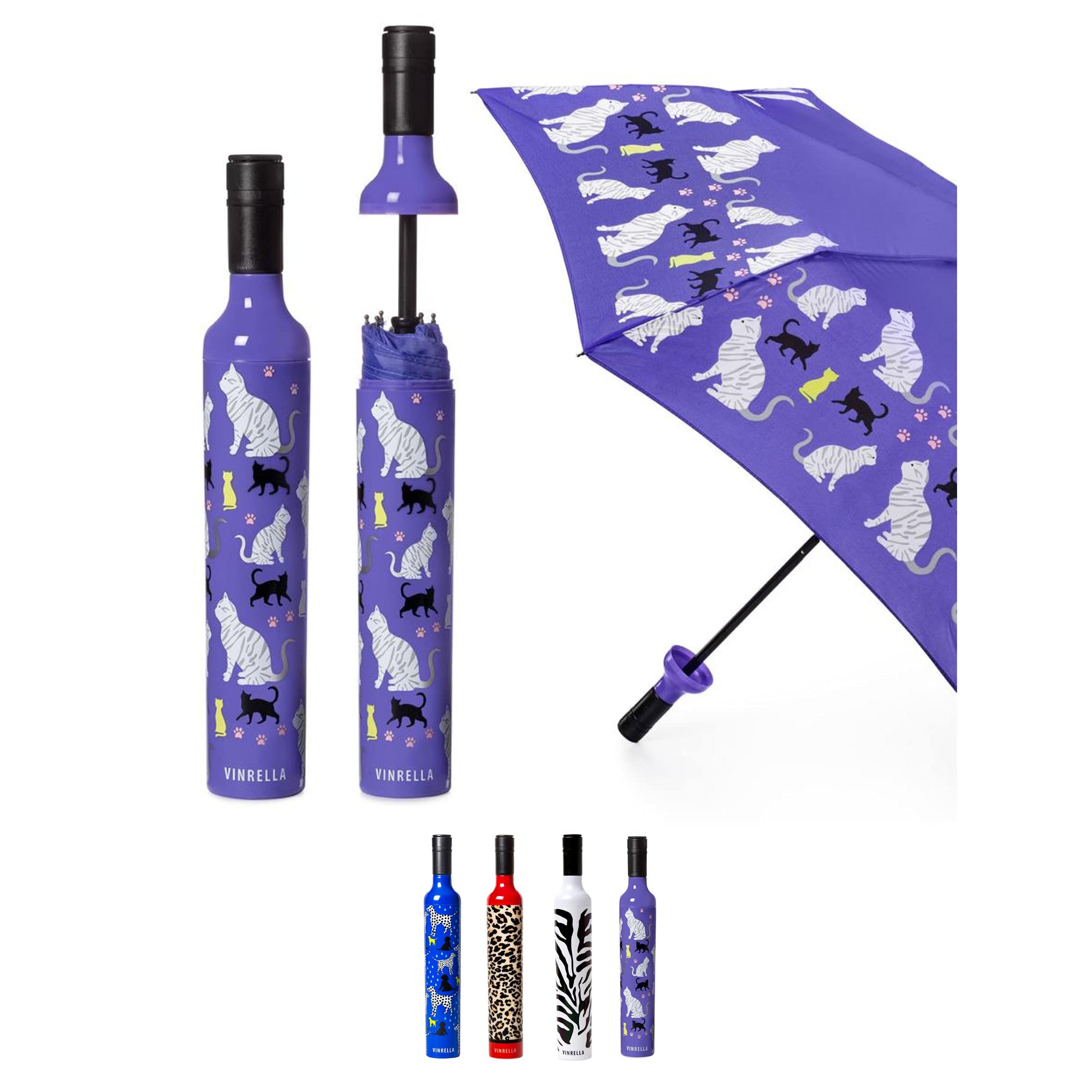 VINRELLAVINRELLA Wine Bottle Umbrella, Umbrellas for Rain- Portable and Compact Umbrella for Travel, Waterproof and Windproof Umbrella, Fun Gift, UV Blocker
