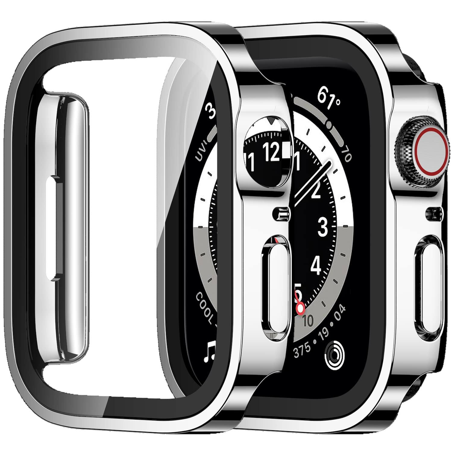 Sponsored Ad – 2 Pack Compatible with Apple Watch Case SE 3/2/1 Series 6/5/4 44mm with Built-in Screen Protector, Ultra-Thin Hard PC Straight Edge Anti-Scratch Protective Cover for iWatch (Silver/Clear)