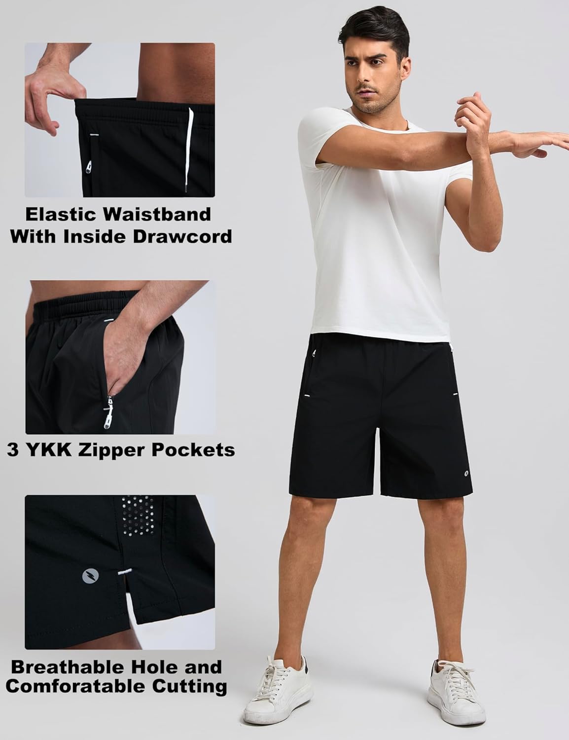 Men's Athletic Running Shorts, Quick Dry 7" Lightweight Workout Shorts for Sports, Gym, Basketball and Hiking - Image 3