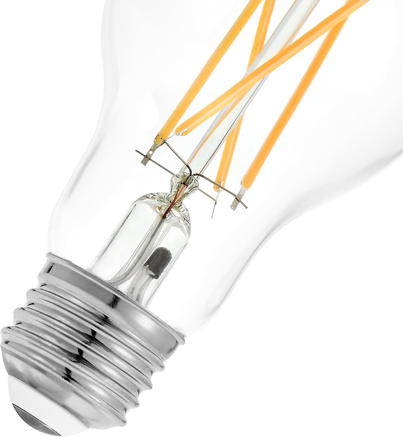 Maxxima A19 Dusk to Dawn LED Edison Light Bulb, 60 Watt Equivalent, 800 Lumens, 2700K Warm White, Vintage Styled Filament Light Sensing Bulb, UL Listed, 4 Pack