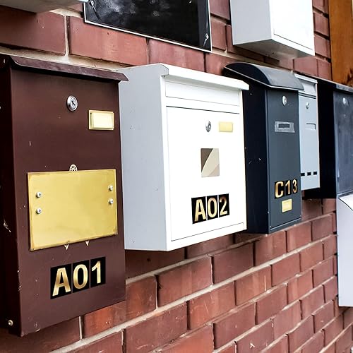 Miniatura 5 de Zonon 8 hojas de calcomanías de números de buzón, kit de letras y números de vinilo autoadhesivas para buzón, letreros, ventana, puerta,