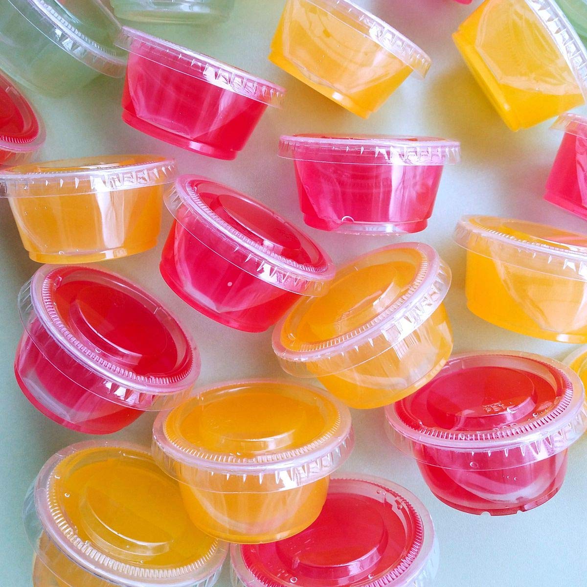 Buy TashiBox 100 Sets 3.25 oz Disposable Plastic Portion Cups with Lids, Snack Cups Online at