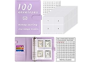 100 Envelopes Money Savings Challenge Book, Budgeting Binder and Cash Saving Kit with Pouches