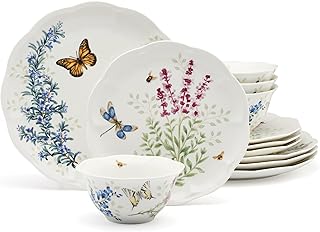 897792 Butterfly Meadow Herbs 12-Piece Dinnerware Set