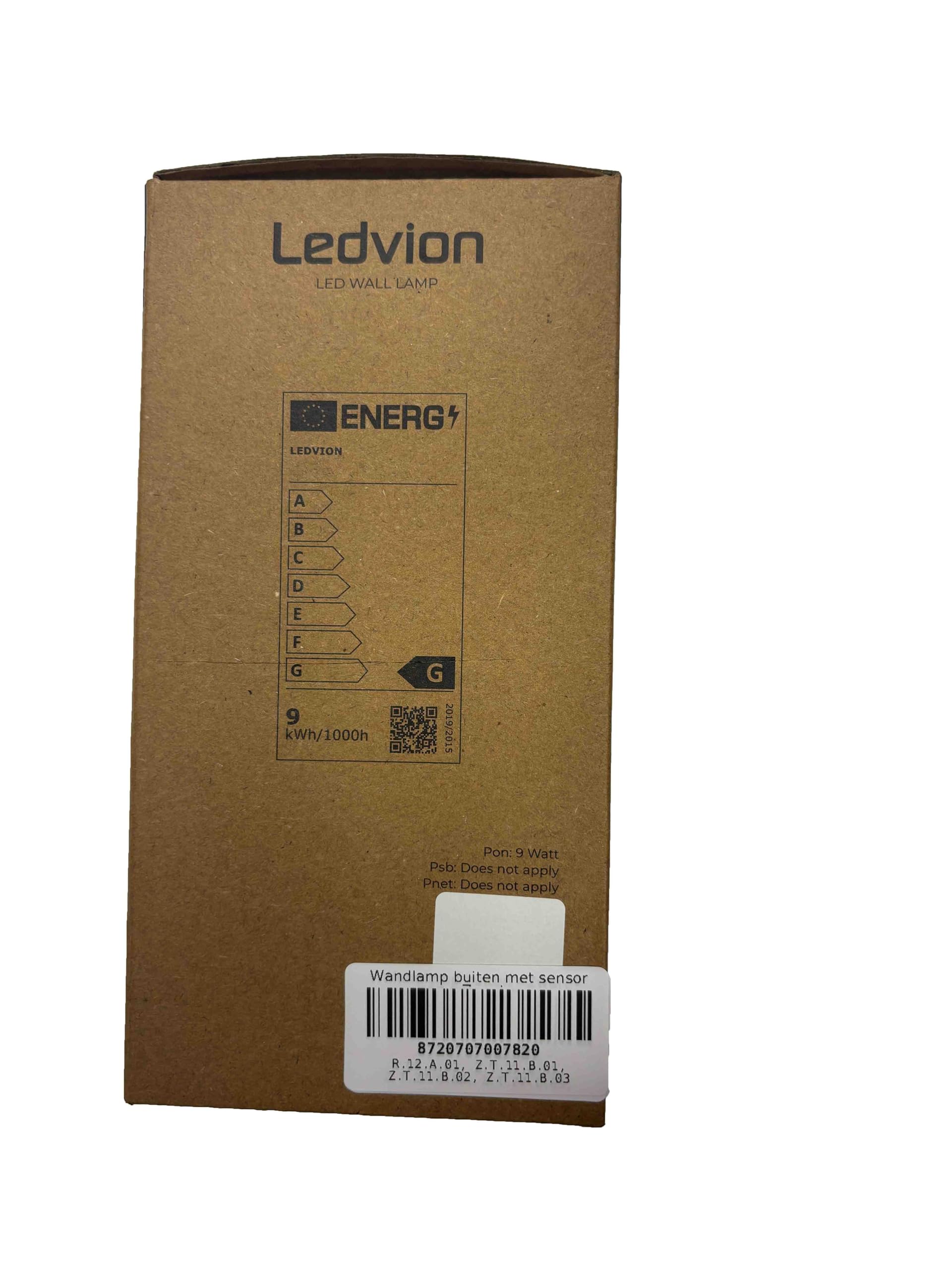Ledvion - Lampada da Parete LED con Sensore, Attacco E27, IP44, Nero, Lampada da Esterno, Illuminazione Esterna | Maggiore comodità in tutta la casa: la lampada da parete si accende automaticamente non appena viene rilevato un movimento.