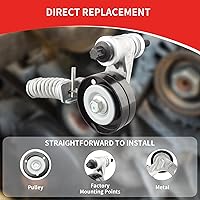 Vista 5 de 38344 55565236 Conjunto tensor de correa de transmisión con polea compatible con Chevrolet Cruze 2011-2016 Sonic 2012-2019 Trax 2013-2020 Limited