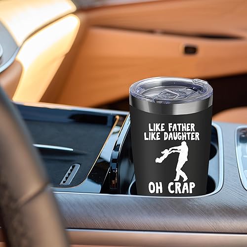 Miniatura 7 de ATHAND Like Father Like Daughter Oh Crap Tumbler,20 Oz Insulated Stainless Steel Coffee Tumbler with Lid Straw and Brush,Birthday Gifts for Dad from
