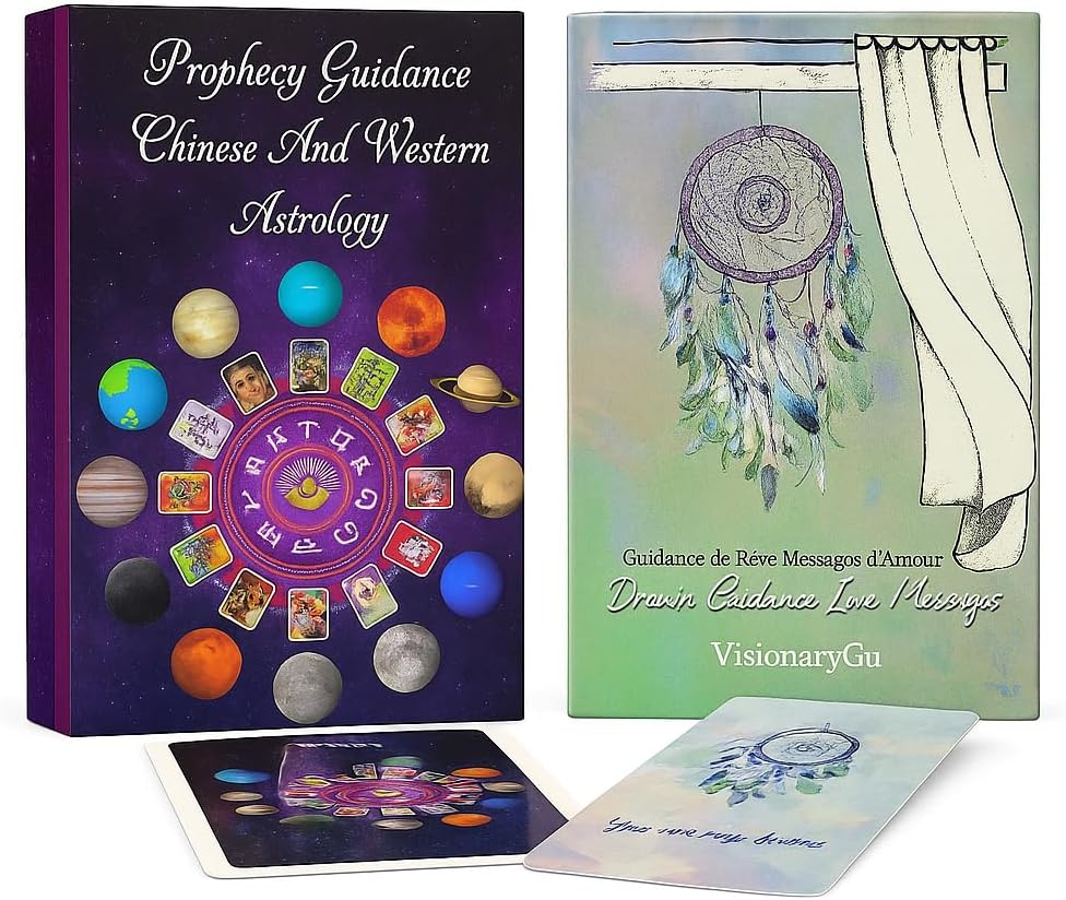 Prophecy Guidance Astrology Oracle Cards + Dream Guidance Love Messages Deck Set