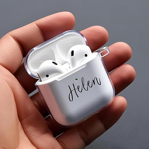 Miniatura 6 de Funda personalizada compatible con AirPods 4, AirPods 2, Airpods 1, nombre personalizado en funda transparente para AirPods 4, 2, 1 con cordón, gran
