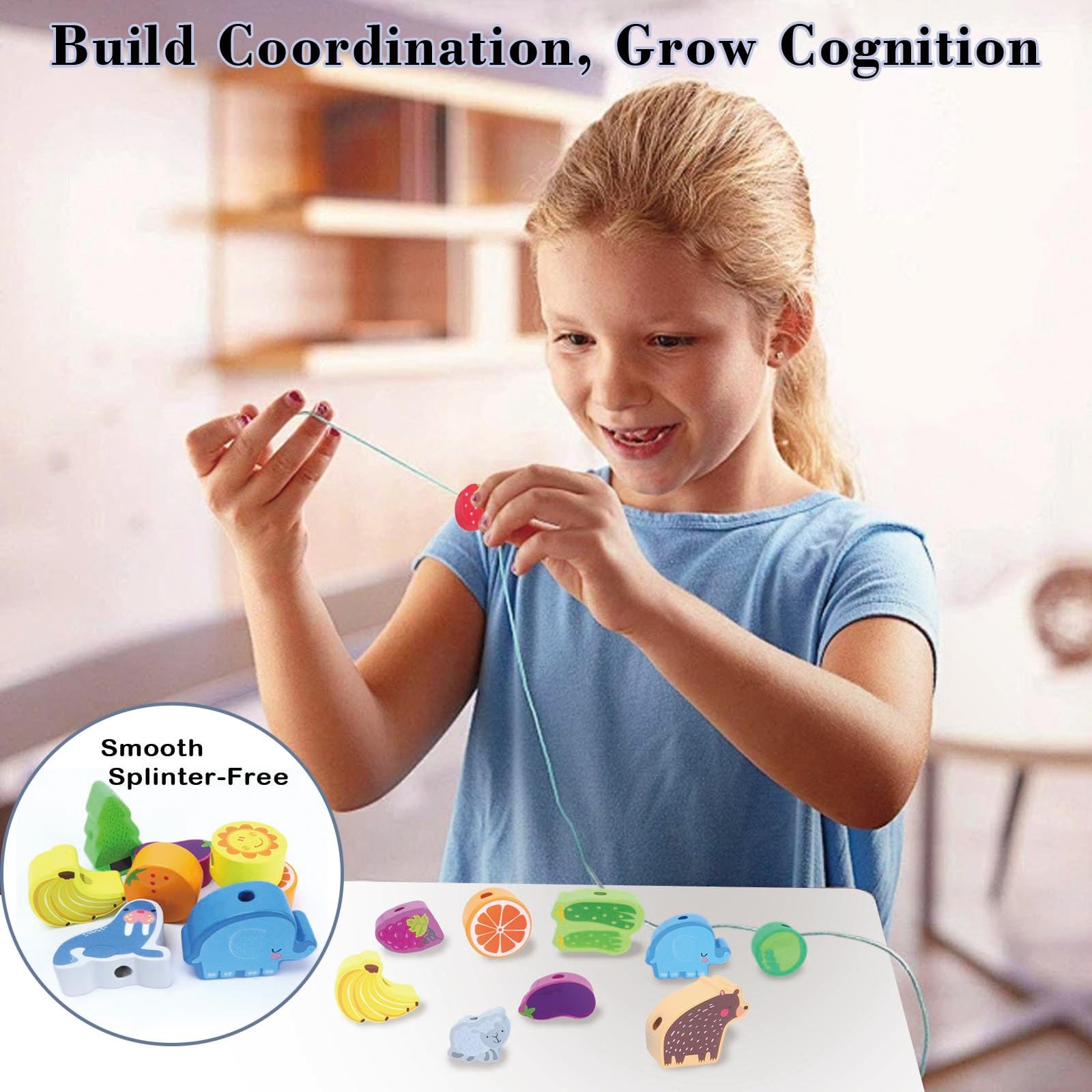 Dr. MUYA® Montessori Toy for 2 3 4 5 6 Years, Toys for 2 Year Old Girls, Toddler Toys, Fine Motor Skills Toys, Threading Toys - Image 2