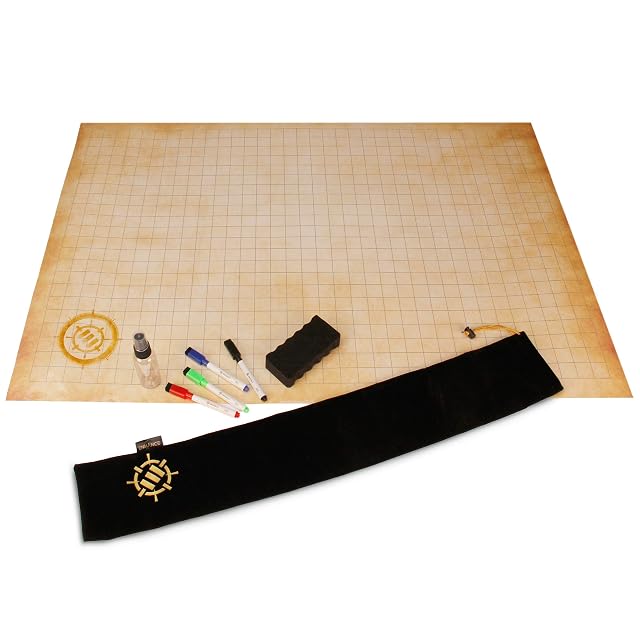 ENHANCE RPG Grid Mat - Tapete de Batalla DND de Mesa (61x91 CM) Juego de rol Mapa de Cuadrícula DND…