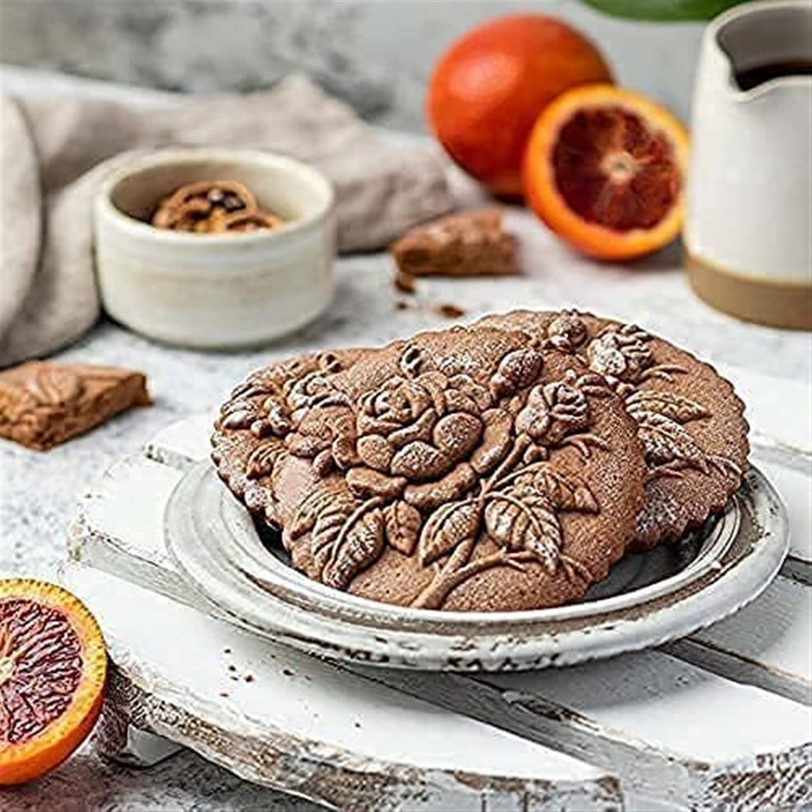 Molde de madera de la galleta, Cortador de galletas en relieve, molde de madera for galletas, pan de jengibre, molde for galletas, piña, rosa de Provenza, sello for galletas, manualidades en relieve(F