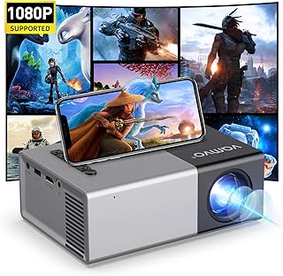 Mini Portable Projector, Gifts Ideas, Movie Projector Supported HD 1080P, Small Portable Movie Projector for Outdoor Projector use in Camping, Video Home Theater Projector Compatible with HDMI, USB