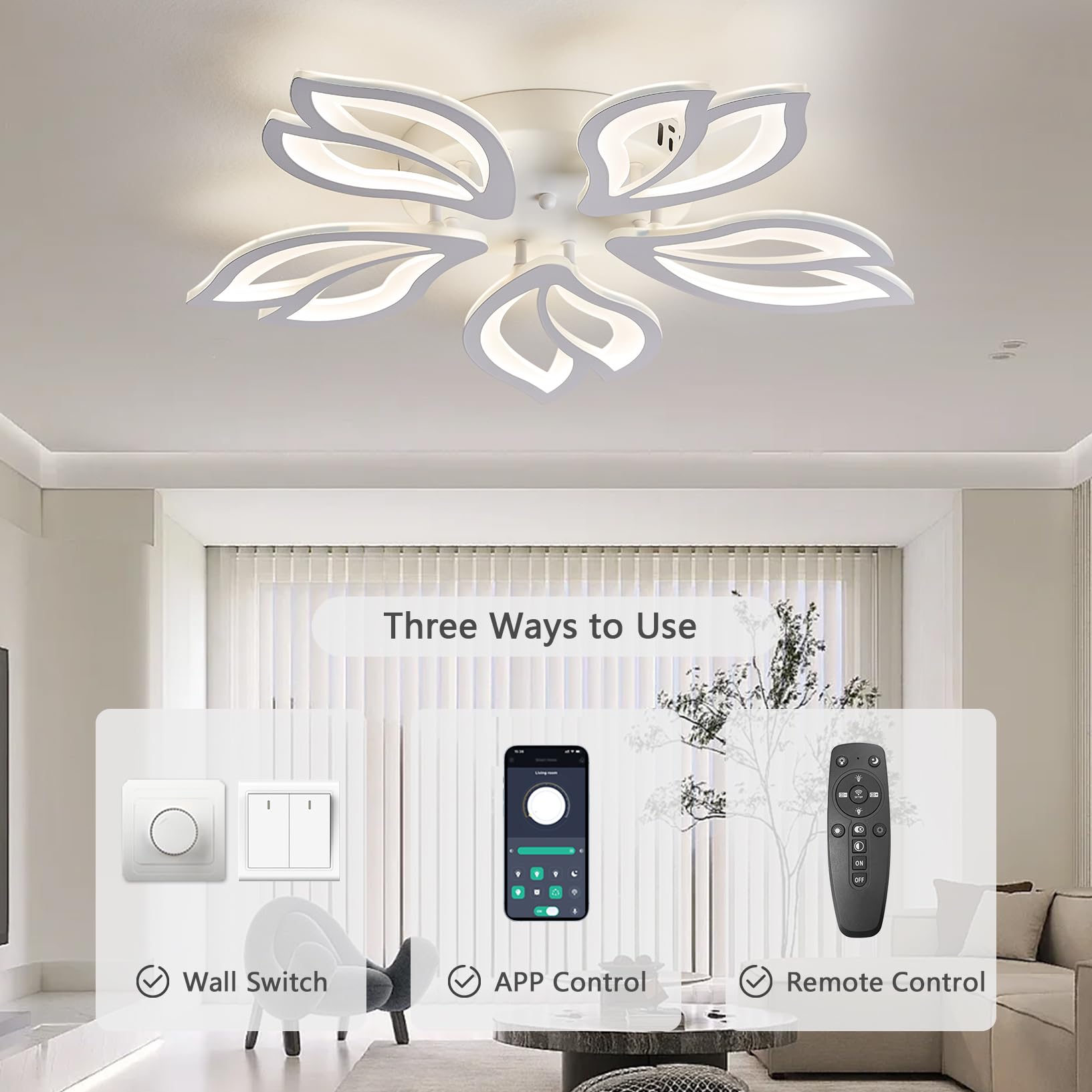 NETTLIFE - LED - Plafondlamp: 30 Cm - Woonkamerlamp, Dimmbare 23 W Keukenlamp Moderne Kamerlamp Met Afstandsbediening