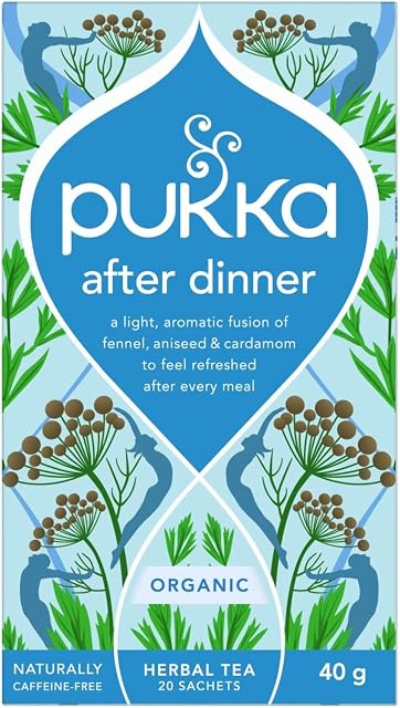 Pukka After Dinner Thé à base de plantes biologiques - 20 Nombre (paquet de 1), Naturellement sans caféine, profitez chaud ou glacé