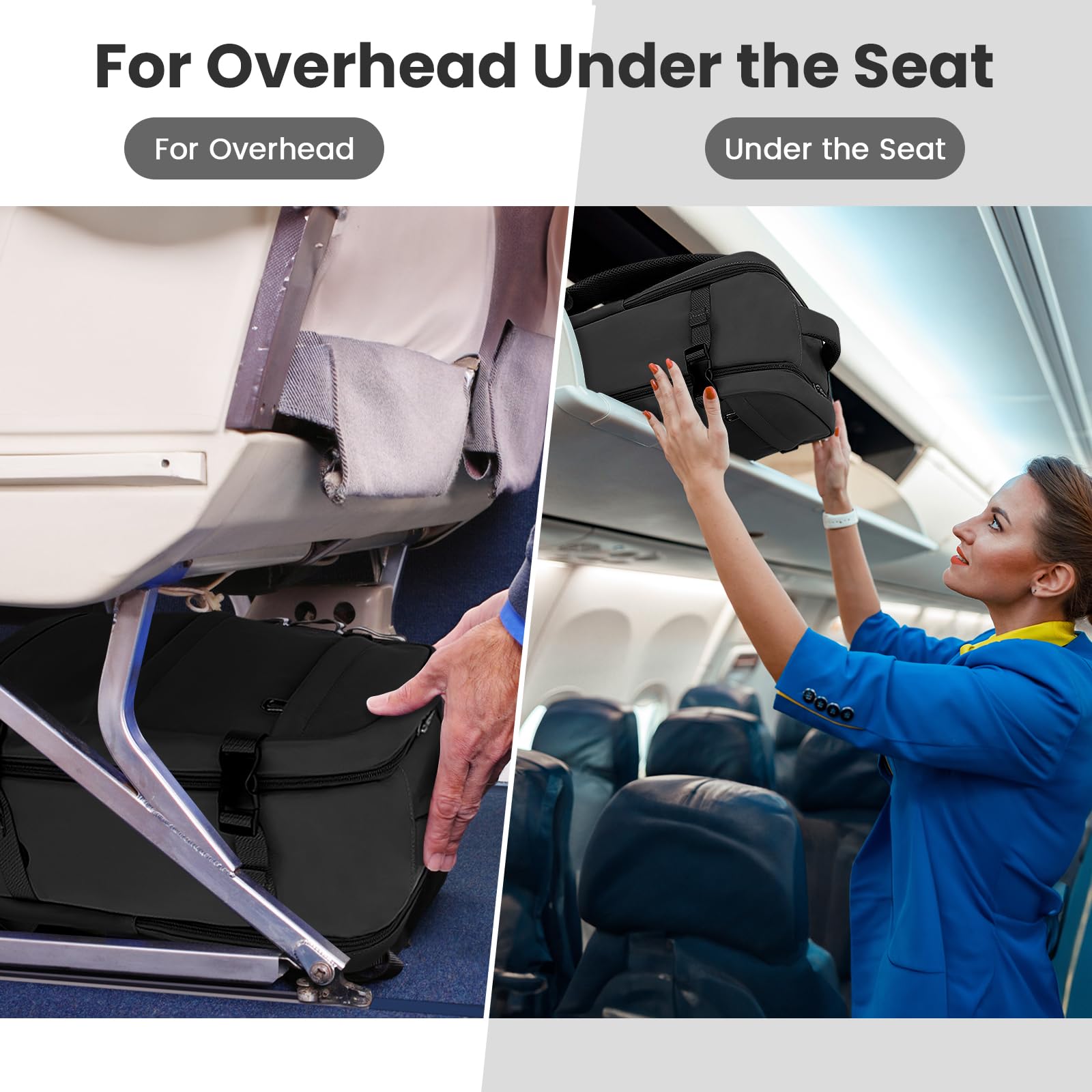 KIRFEIHT Zaino da Viaggio 40x20x25 per Ryanair - Bagaglio a Mano Aereo Piccolo Borsa da Viaggio per Cabina, Zaini Universali per Scuola Trekking Lavoro (Nero)