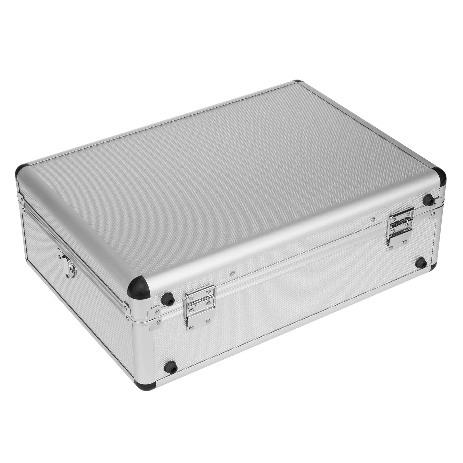 anndora Werkzeugkoffer 70102 Werkzeugkiste Mehrzweckkoffer mit Sortierfächern 46 x 35,5 x 16 cm abschließbar - Silber Aluminium