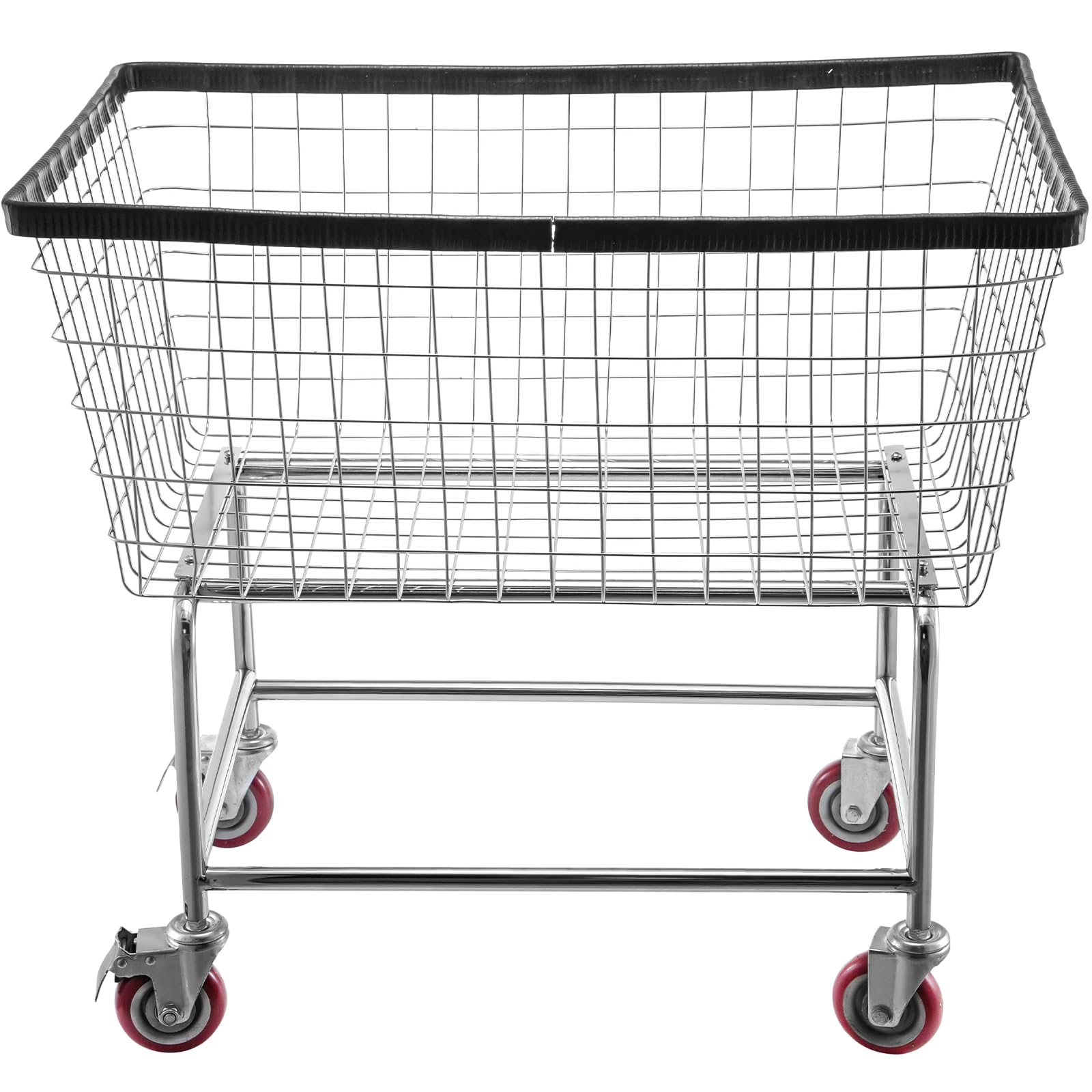 VEVOR Carrello portabiancheria in filo metallico con ruote, Carrello portabiancheria in filo metallico commerciale da 35''x15,7''x22'', Telaio in acciaio con finitura cromata