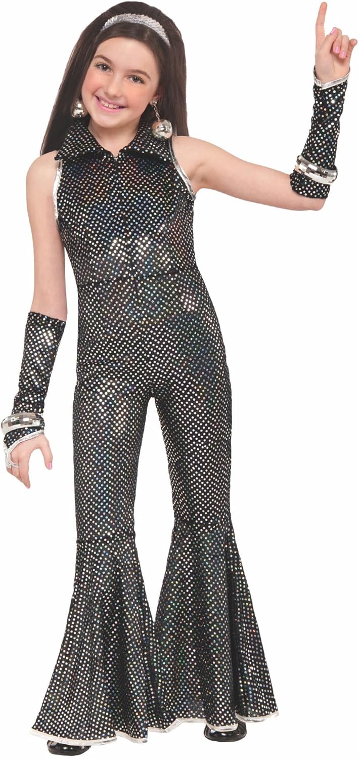 Rubies Girl's Forum Disco Costume Jumpsuit, Medium