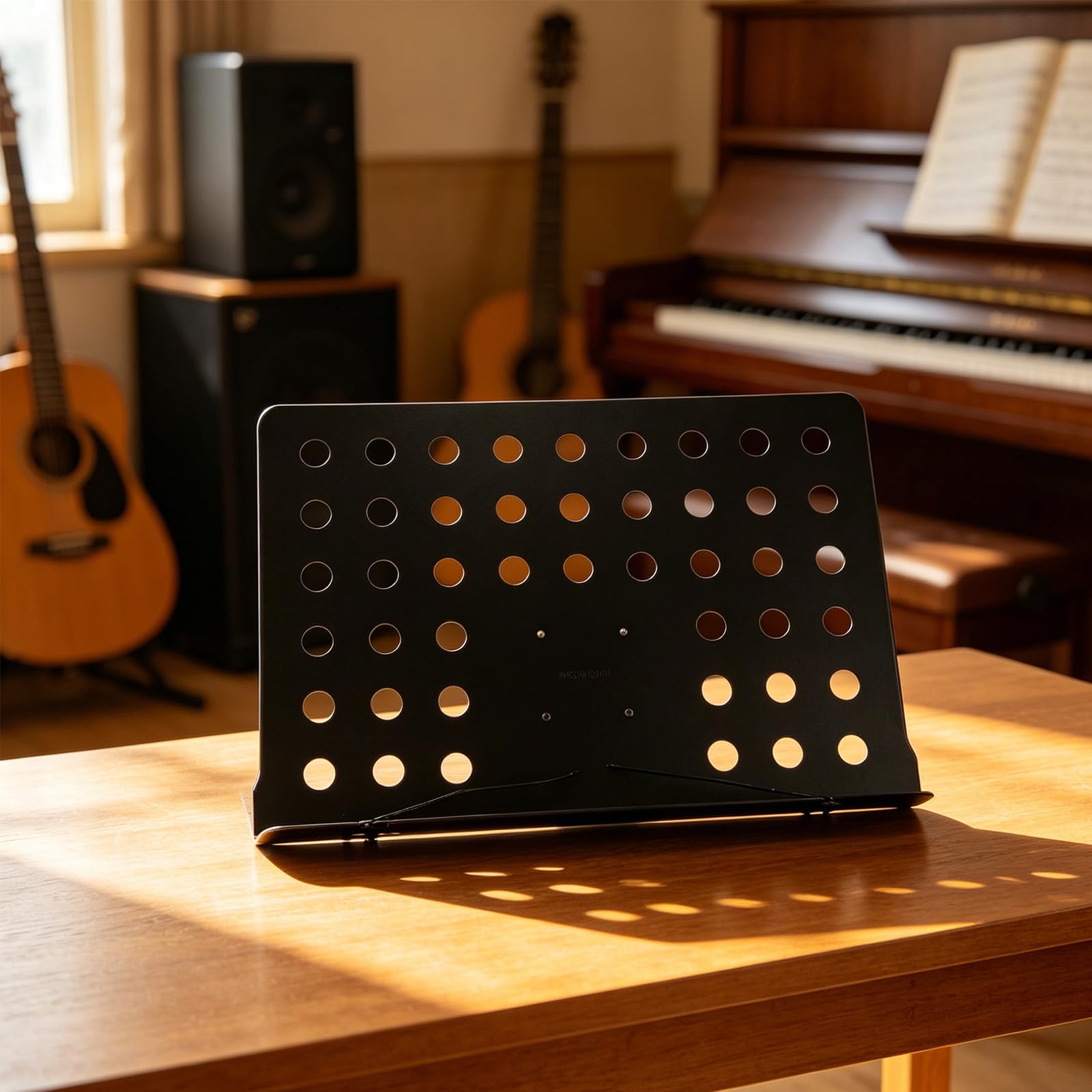 ERINGOGO Soporte de mesa para partituras musicales: Soporte de escritorio para libros de cocina - Portapapeles metálico para revistas, libros, menús, de texto, hojas de lectura, documentos, papel,